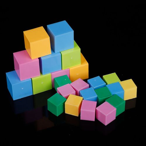 正方体模型 塑料方块教具 数学教具 几何体认知 彩色立体方块